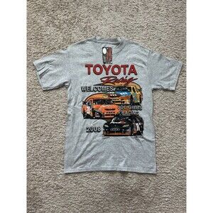 Chase T Shirt Men Medium Gray Multi TOYOTA RACING WELCOMS JOE GIBBS 2008 Nascar